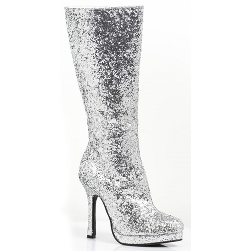 Ellie Shoes 248716 Womens Silver Glitter Boots - Size 8