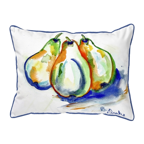 Betsy Drake HJ819 16 x 20 in. Three Pears Large Pillow