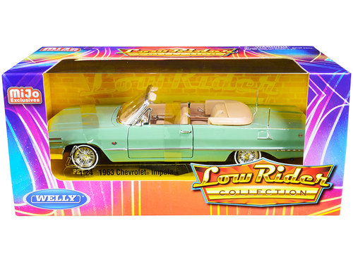 1963 Chevrolet Impala Convertible Light Green \Low Rider Collection\"