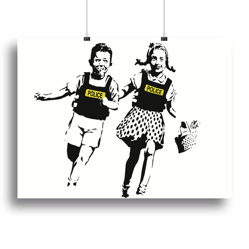 Banksy Police Kids Canvas Print or Poster