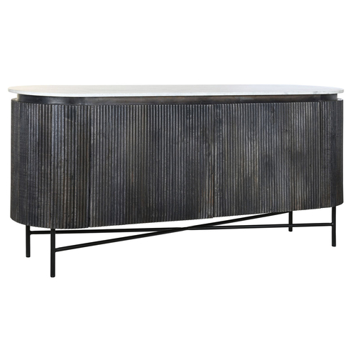 Sideboard DKD Home Decor Black Grey White Marble Mango wood (160 x 45