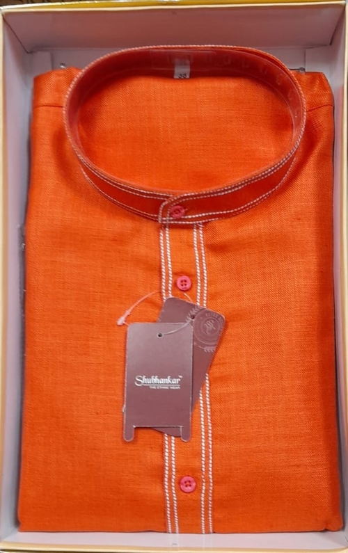 Cotton Solid Pattern Trendy Comfortable Stylish Full Sleeve Orange