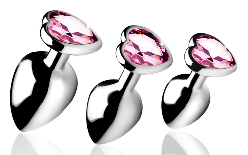 Pink Heart Gem Anal Plug Set