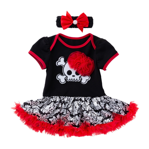 Toddler Baby Kids Girls Halloween Skull Print