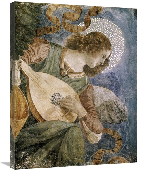 Global Gallery GCS-281932-30-142 30 in. Music Making Angel with Lute A