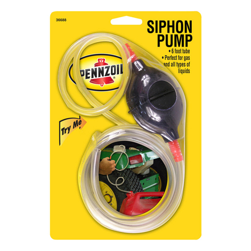 Pennzoil 8567430 Pennzoil Hand Operated Plastic 72 in. Siphon Pump