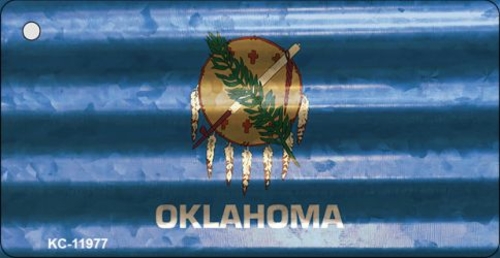 Smart Blonde KC-11977 1.5 x 3 in. Oklahoma Corrugated Flag Novelty Key