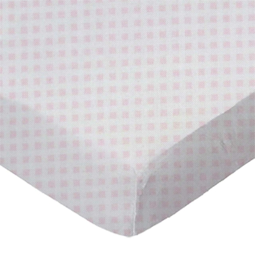 SheetWorld Fitted Crib Sheet - 100% Cotton Jersey - Pink Gingham, Made