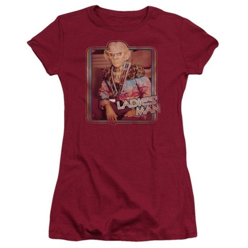 Trevco Star Trek-Ladies Man - Short Sleeve Junior Sheer Tee - Cardinal