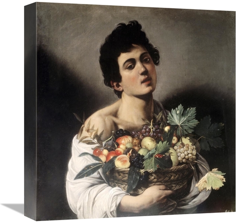 Global Gallery GCS-281828-16-142 16 in. Young Boy with Basketful of Fr