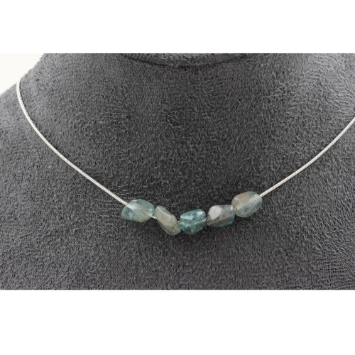 Apatite from Brazil 5 beads necklace.