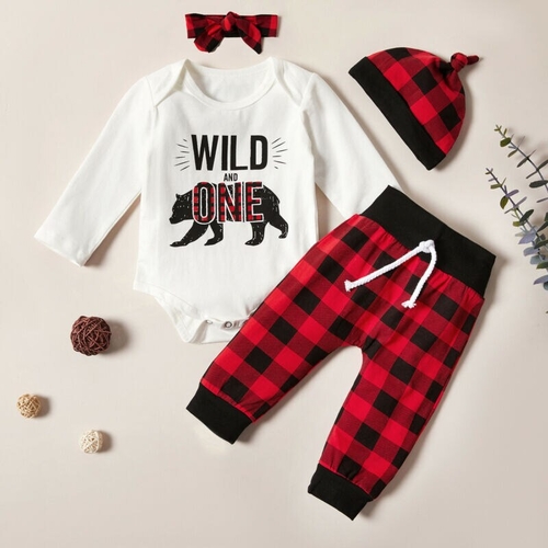 4PCS Autumn Baby Boy Clothes Sets Xmas Casual