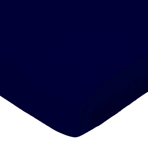 SheetWorld Fitted Crib Sheet - 100% Cotton Woven - Solid Navy Woven,