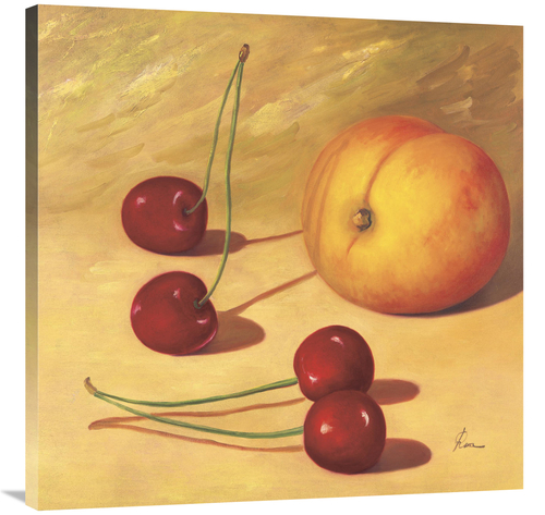 Global Gallery GCS-112929-3636-142 36 x 36 in. Cherries & A Peach Art 