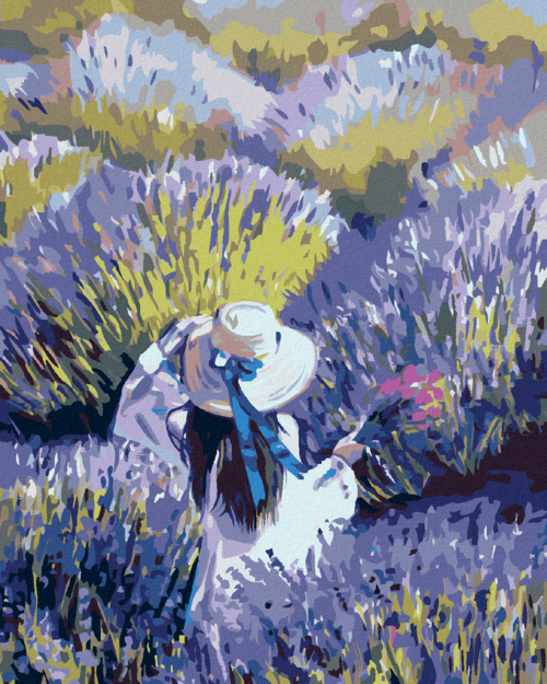 Paint by Numbers - WOMAN IN A LAVENDER FIELD