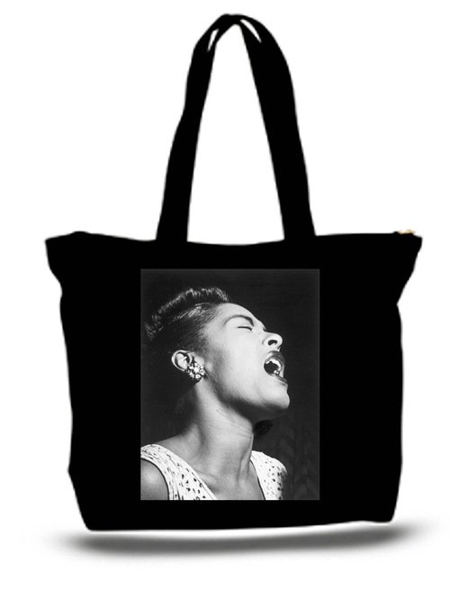 Billie Holiday Large Tote Grocery & Stuff Bag