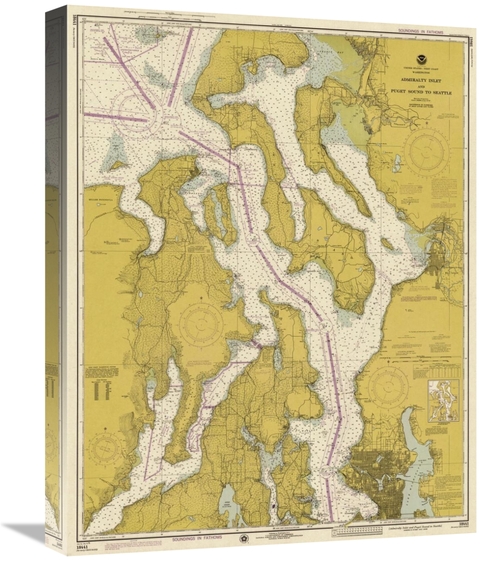 Global Gallery GCS-450544-22-142 22 in. Nautical Chart - Admiralty Inl