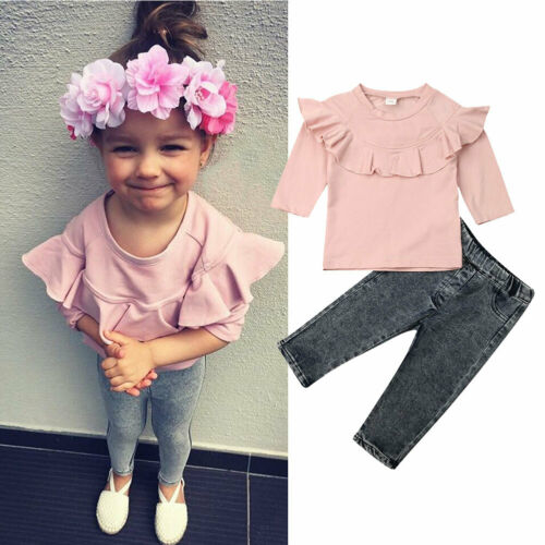 1 6Y Toddler Baby Girl Kids Clothes Sets Pink