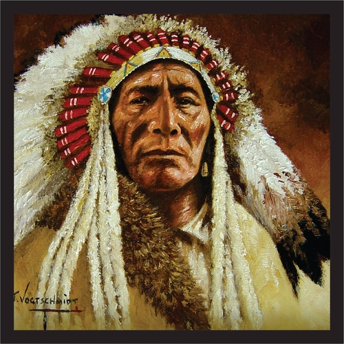 3 Inch Cloth Patch Blackfoot Warrior Chief Native American