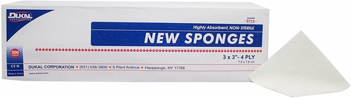 Dukal Non-Woven Sponges 3" x 3". Case of 4000 Non-sterile dressings