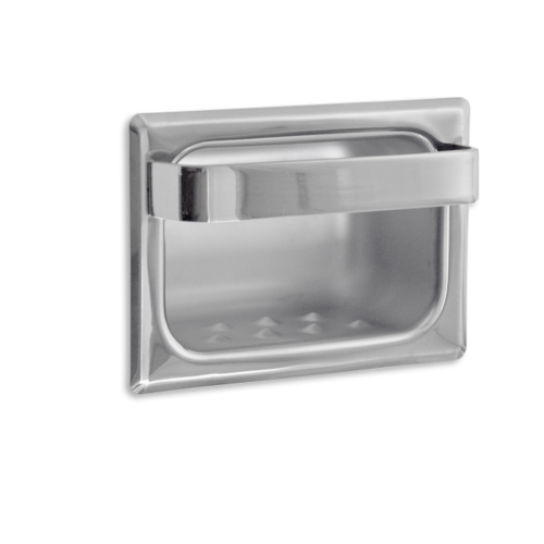 AJW UX81-BF Bright Soap Dish With Wash Cloth Bar - Recessed