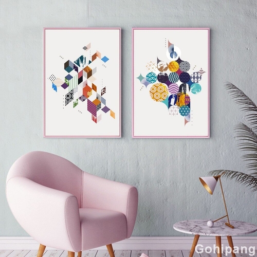 Geometry Abstract Poster Cute Graphics Wall Art