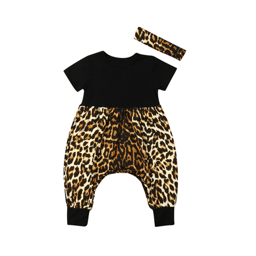 Infant Baby Girl Boys Romper Clothes Leopard Print