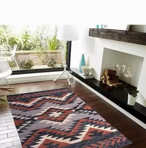 Multicolor Polyester Dhurrie  (3 cm, X 5 cm, Rectangle)