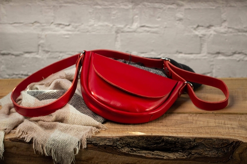 Red Leather Crossbody Bag Women, Red Leather Crossbody Purse Women,