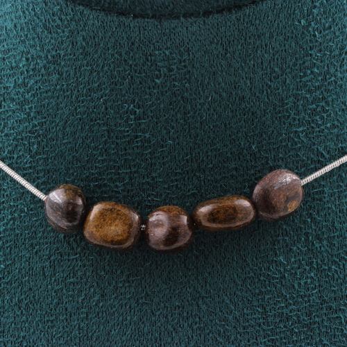 Bronzite from Brazil 5 beads necklace.