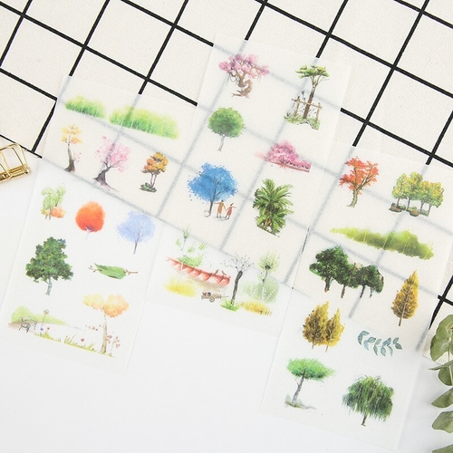 6PCS/ PACK Cute Tree Plant Sticker Marker