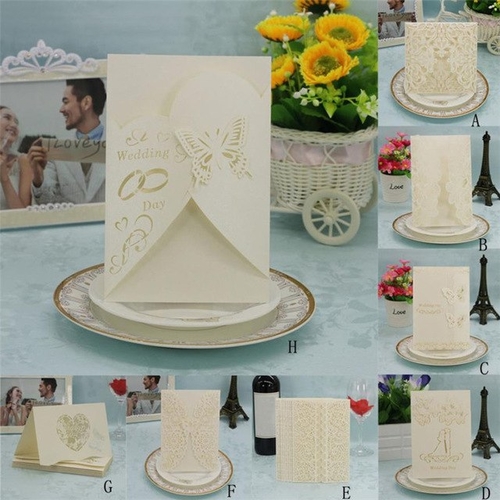 20Pcs Beige Delicate Carved Wedding Party