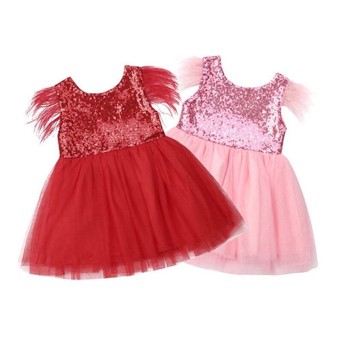 Formal Kids Baby Girl Sequins Princess Dress