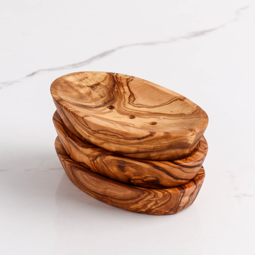 Handmade Olive Wood Soap Dish, Oval