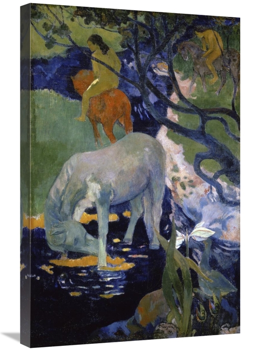 Global Gallery GCS-277662-30-142 30 in. The White Horse - Le Cheval Bl