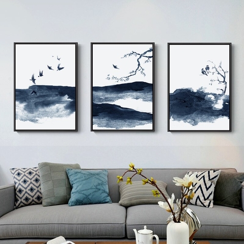 Chinese Abstract Ink Landscape Canvas