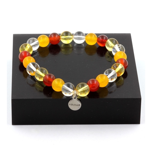 Quartz + Yellow Agate + Red Agate + Citrine Bracelet 8 mm Beads.