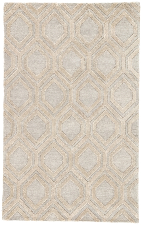 Jaipur Living RUG138723 8 x 11 ft. City Hassan Handmade Trellis Beige 