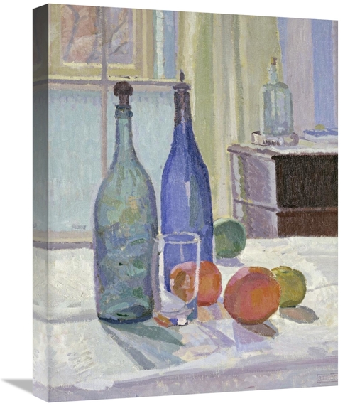 Global Gallery GCS-266411-22-142 22 in. Blue & Green Bottles & Oranges