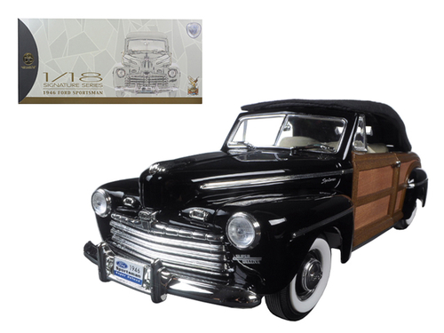 1946 Ford Sportsman Woody Black 1/18 Diecast Model Car by Road