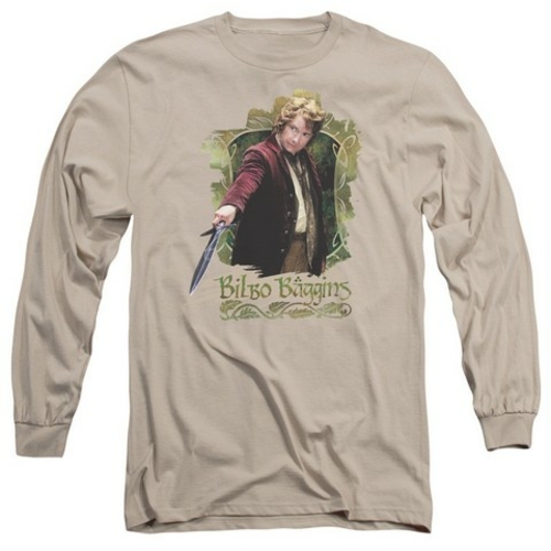 Trevco The Hobbit-Bilbo Baggins Long Sleeve Adult 18-1 Tee- Sand - Sma