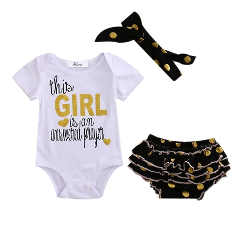 0-1T 3Pcs Fashion Newborn Baby Girl Tops