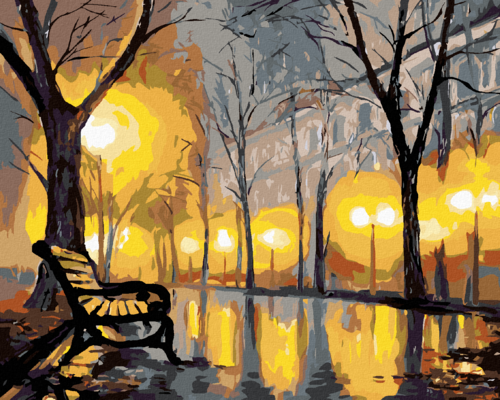 Paint by Numbers - AUTUMN PARK AND A BENCH