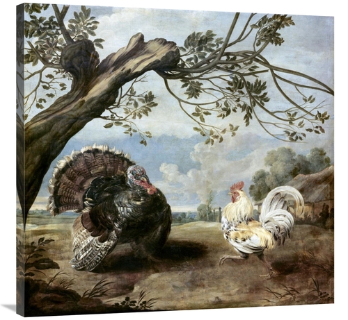Global Gallery GCS-281444-36-142 36 in. Cock & Turkey Art Print - Paul