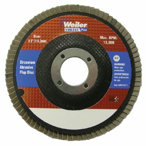 Weiler 804-31355 5 in. Vortec Pro Abrasive Flap Disc- Angled- Phenolic