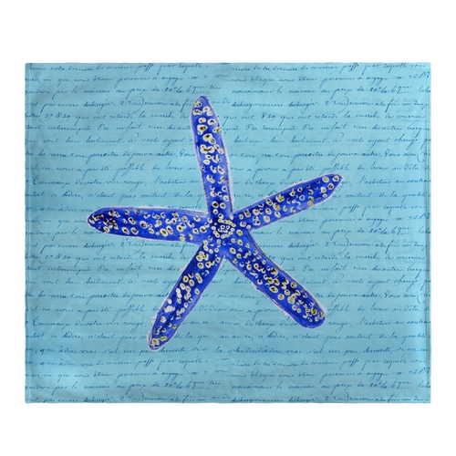 Betsy Drake BK991 Blue Starfish Fleece Throw