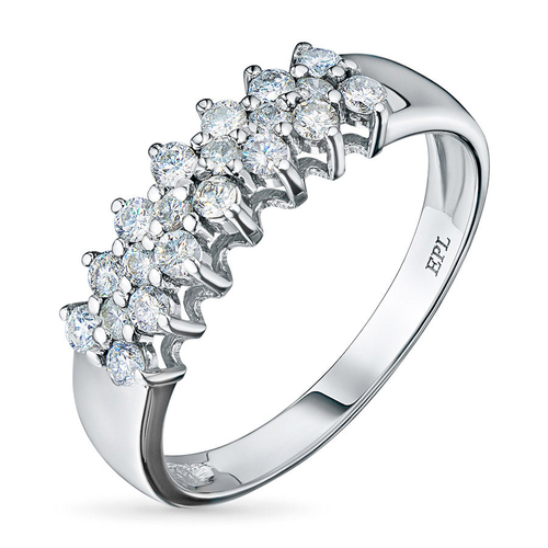 Sterling Silver Ring with 20 Round-Cut Lab-Created Diamonds 0.58 CT.TW