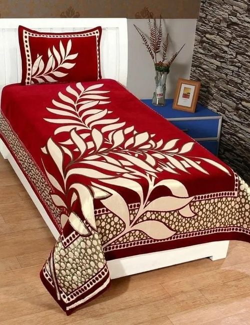 CHENILLE FLORAL HEAVY BEDSHEET FOR SINGLE BED SIZE II 60 X 90 INCH II