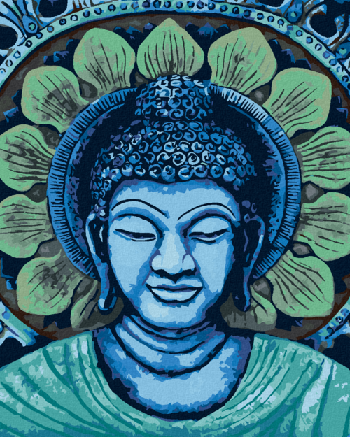 Paint by Numbers - GREEN AND BLUE BUDDHA