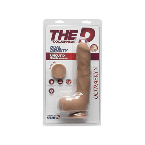 The D - Uncut D - 9 in w/ Balls - ULTRASKYN Caramel